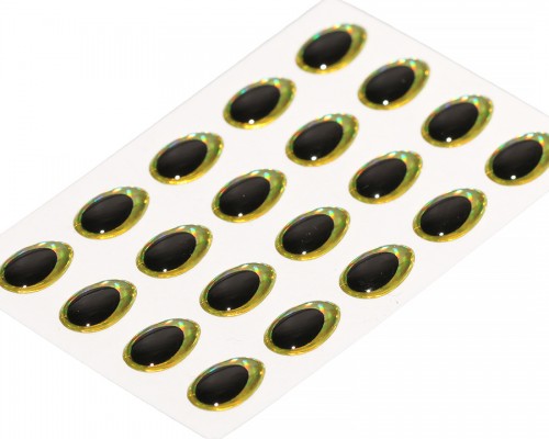 3D Epoxy Teardrop Eyes, Rainbow Chartreuse, 8 mm